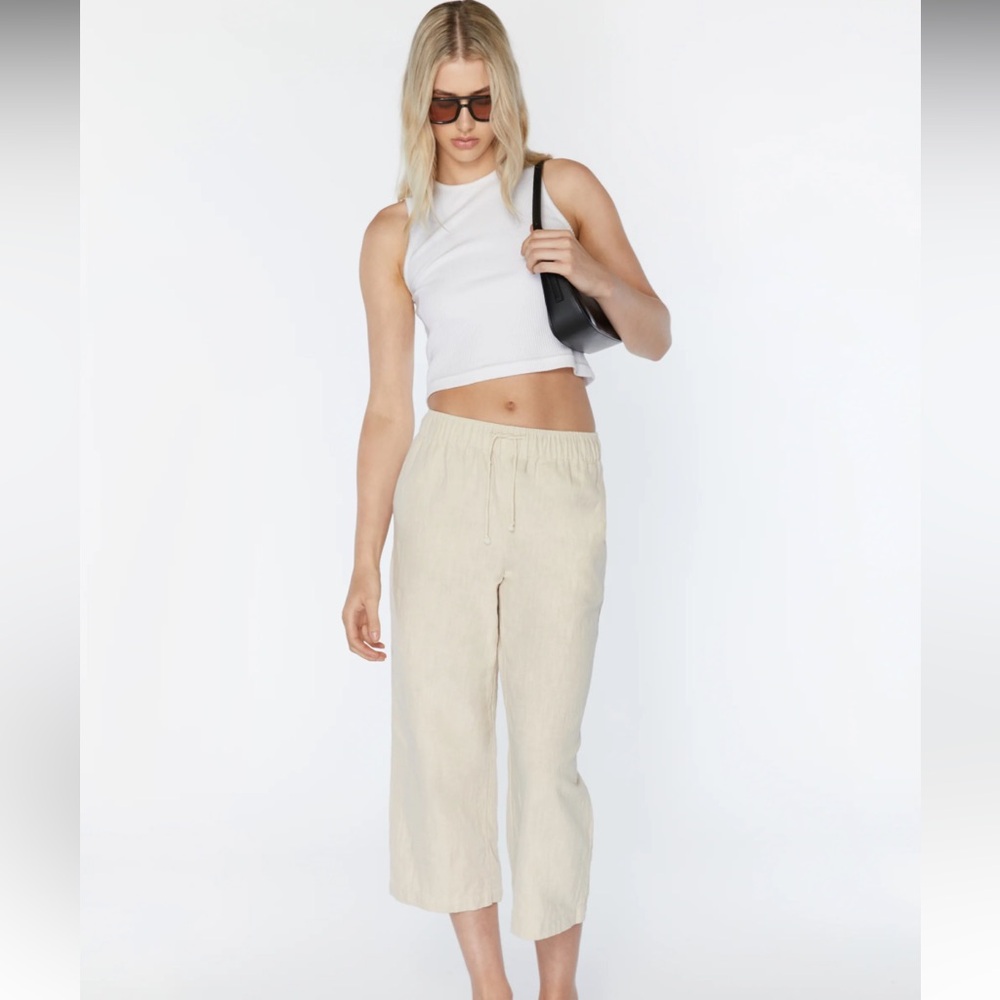 OAK + FORT Linen Cropped Pants